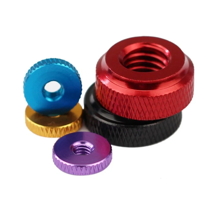 

3pcs/lot M5 M6 M8 M10 Thin Type Alu Alloy Through Hole Knurled Thumb Nuts Hand Grip Knobs Nut