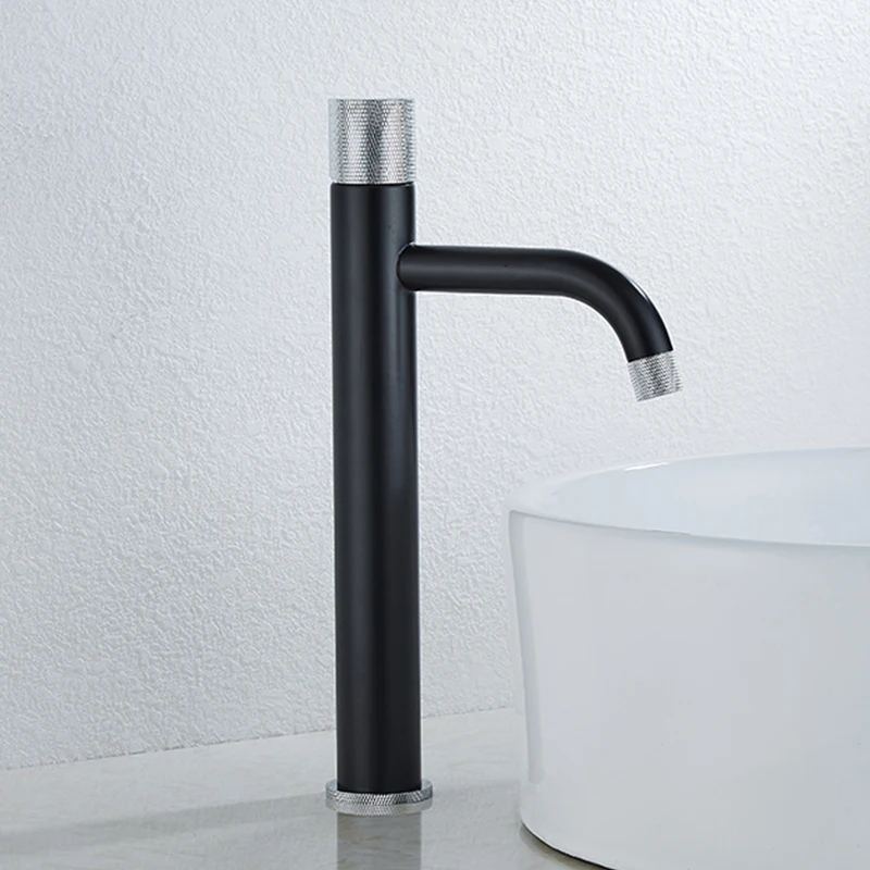 Матовый черный и золотой круглый сетчатый кран для раковины латунный ванной