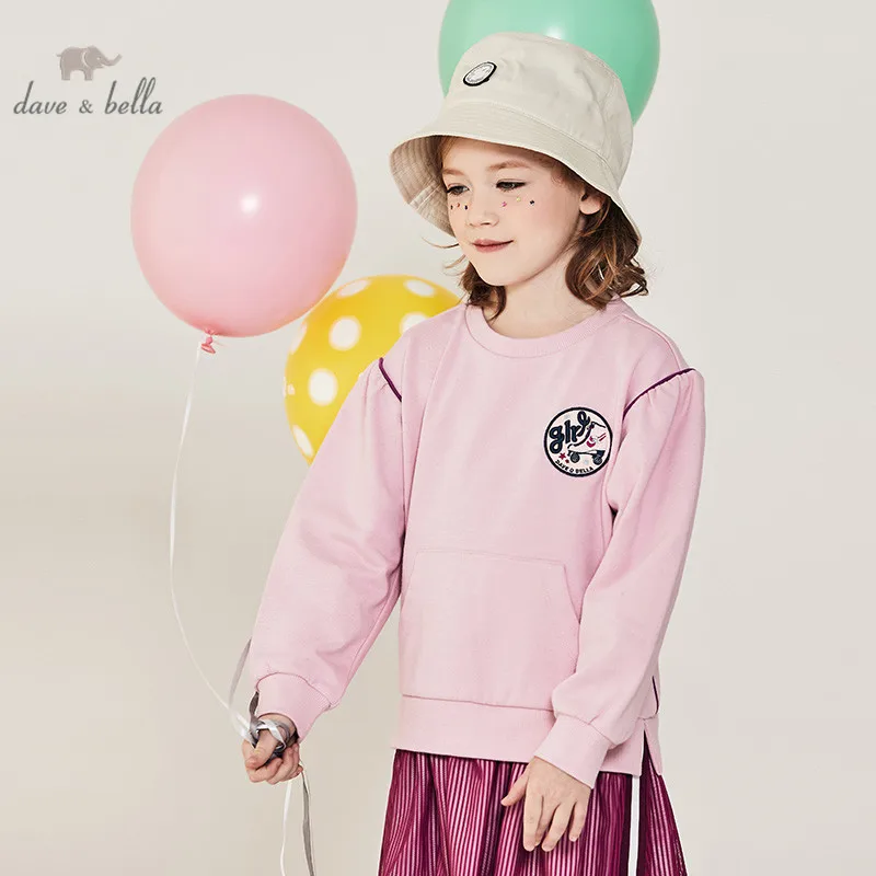 DBK12242 dave bella детская одежда весна Детская мода драпировка мультфильм карманы