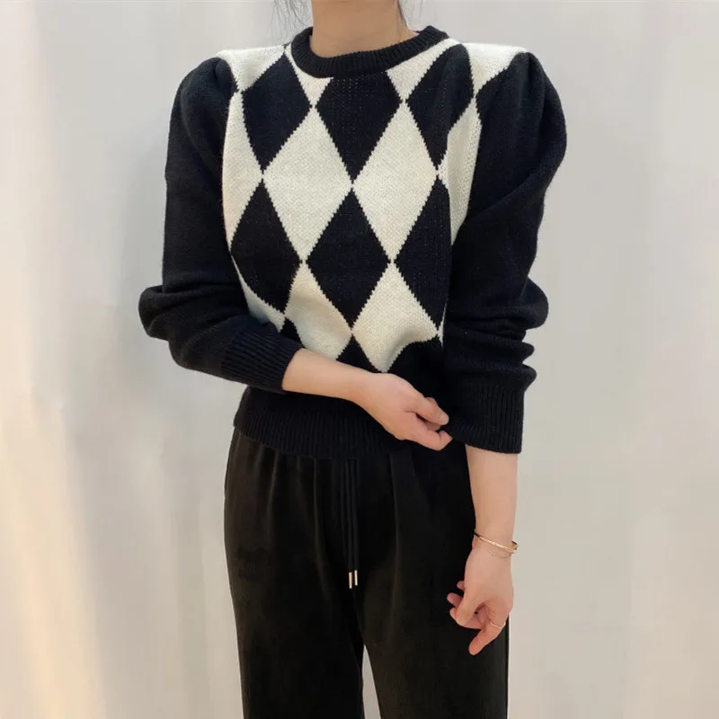 

Осень 2021, зимние женские свитера, женская одежда, вязаный свободный свитер, вязаный шерстяной пуловер оверсайз, женские свитера для девочек,...