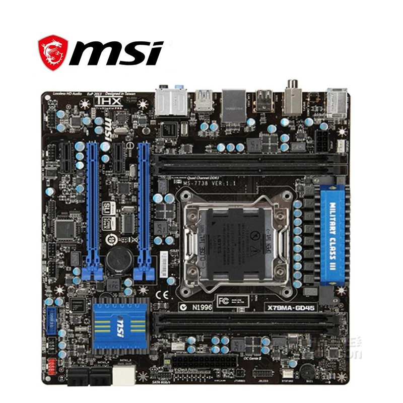 Для материнской платы MSI X79MA GD45 LGA 2011 DDR3 для Intel X79A X79M десктопная материнская плата