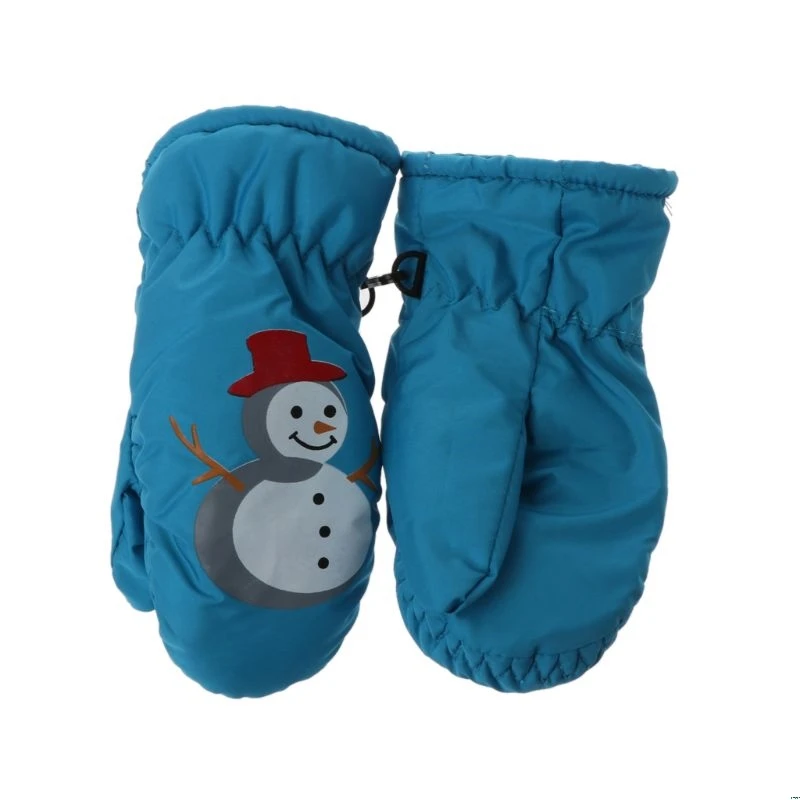 Blue Детские зимние теплые ветрозащитные перчатки для мальчиков и девочек, лыжные перчатки для велоспорта, альпинизма, водонепроницаемые - Цвет: Blue