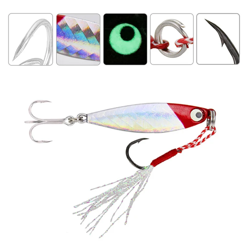 WDAIREN Jig Light Metal Bait Wobbler Spinners Spoon Fishing Lure 7g 10g 15g 20g Winter Sea Ice Minnow Squid Bass Pike Tackle