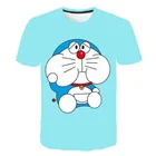 2021 Прямая Заводская поставка, футболка Doraemon с 3D Цифровым принтом, милая Аниме Мужская и женская футболка для пар outfit1106XL