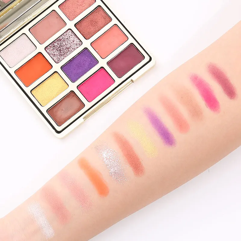 Новинка 12 цветов блестящая матовая палитра теней для век макияж высокая