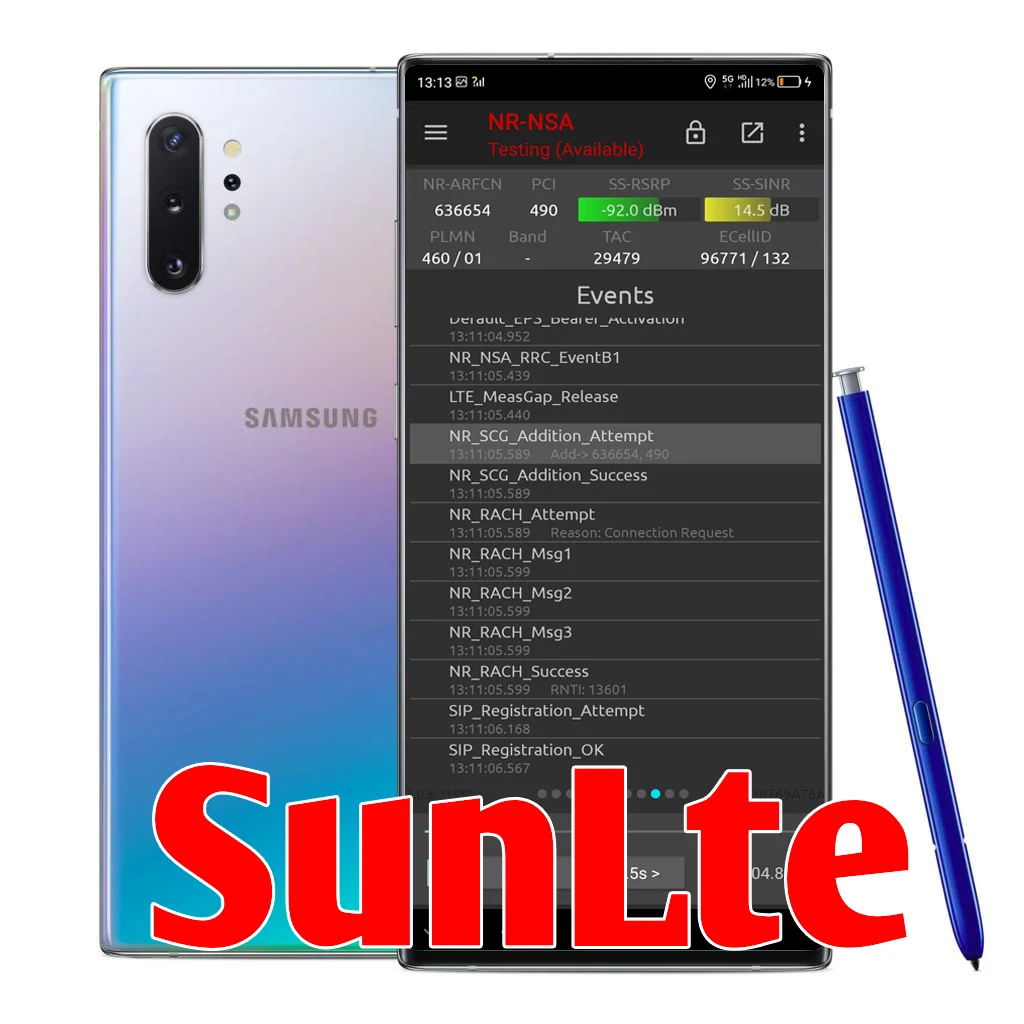 5G NR NSG тестовый телефон, samsung Note 10+ 5G поддержка устройств NSA N41 и N78, поддержка внешней антенны