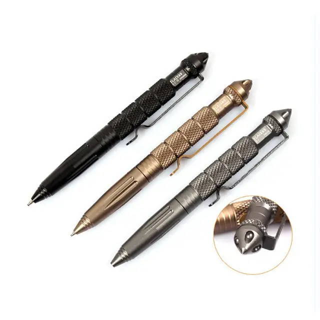 1PCS multi-function tactical pen tungsten steel rotating neutral tool window glass metal ball multifunction |