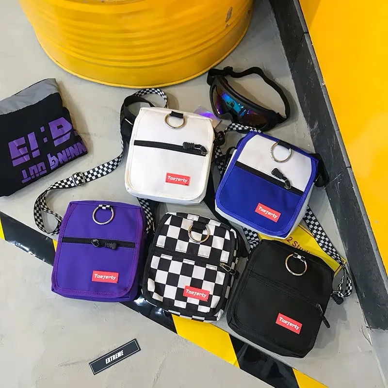 Женская Холщовая Сумка в гонконгском стиле маленькая сумка контрастных цветов