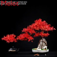 new chinese style artificial greeting pine hotel living room hallway home ornament beauty pine stone potted bonsai