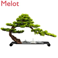 artificial greeting pine living room entrance home ornament beauty pine tree tree bonsai green plant modeling potted plant