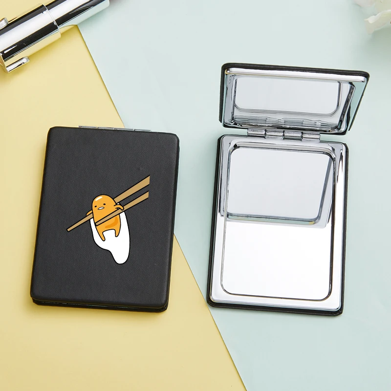 Милое зеркало для макияжа с изображением яиц девочек портативное мини