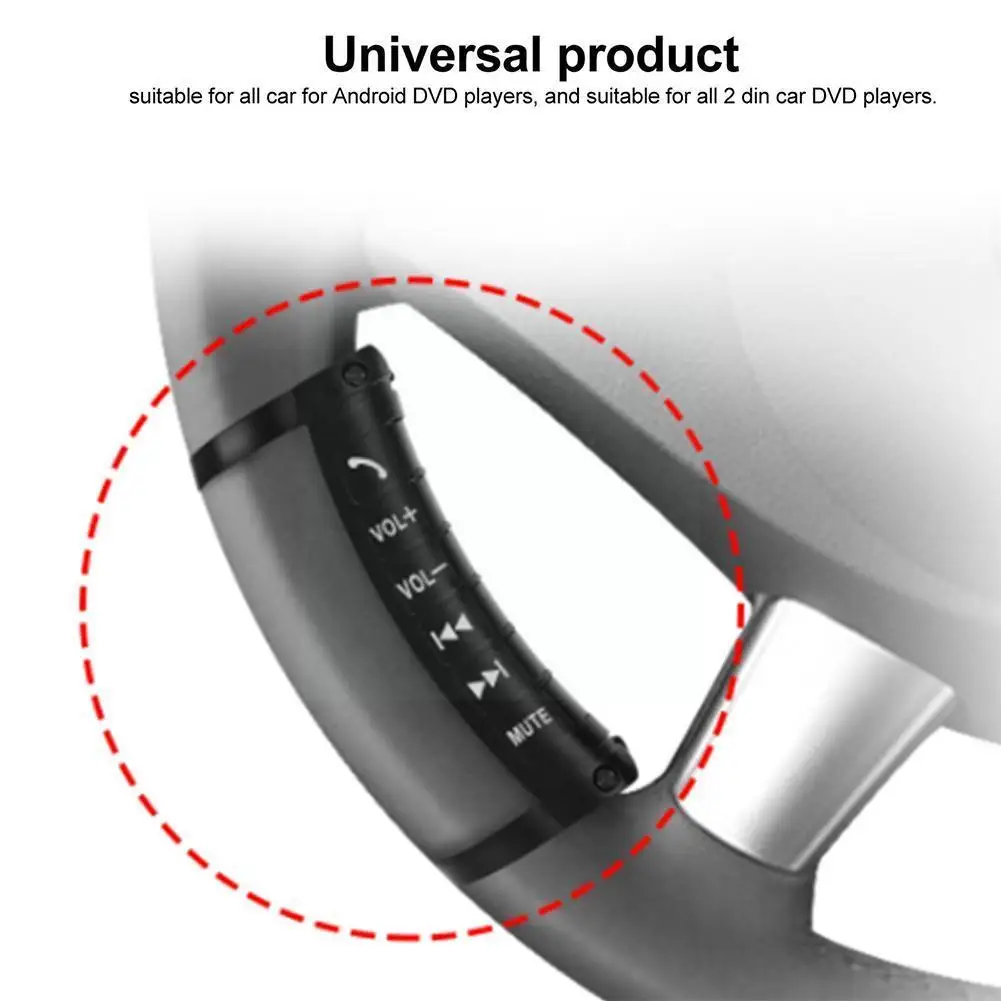 

Multifunction Steering Wheel Controller Universal Black Button Control 2 Controller Navigation Dvd Din Remote I7e9