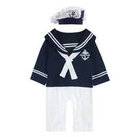 baby boys sailor costume romper toddler carnival cosplay jumpsuit navy clothing sets with hat
