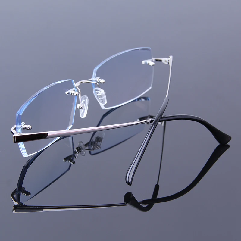 Джентльменские простые очки для чтения с бриллиантами без оправы дальнозоркости