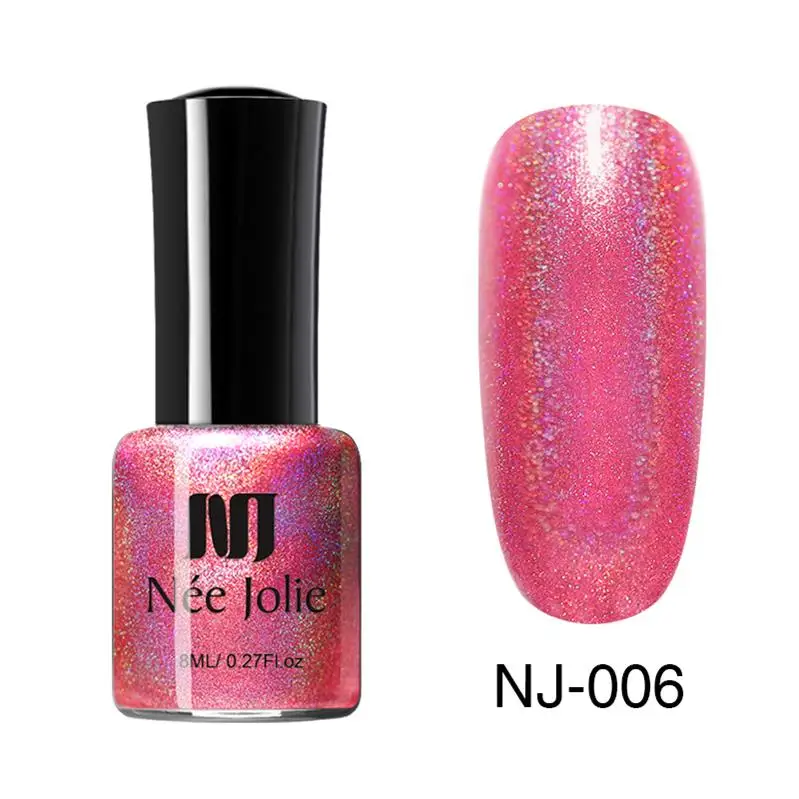 8ml NJ-06 NEE JOLIE 7,5 мл коричневый голографический лак Сияющий Радужный Блеск лак для маникюра цветной дизайн ногтей лак - Цвет: 8ml NJ-06