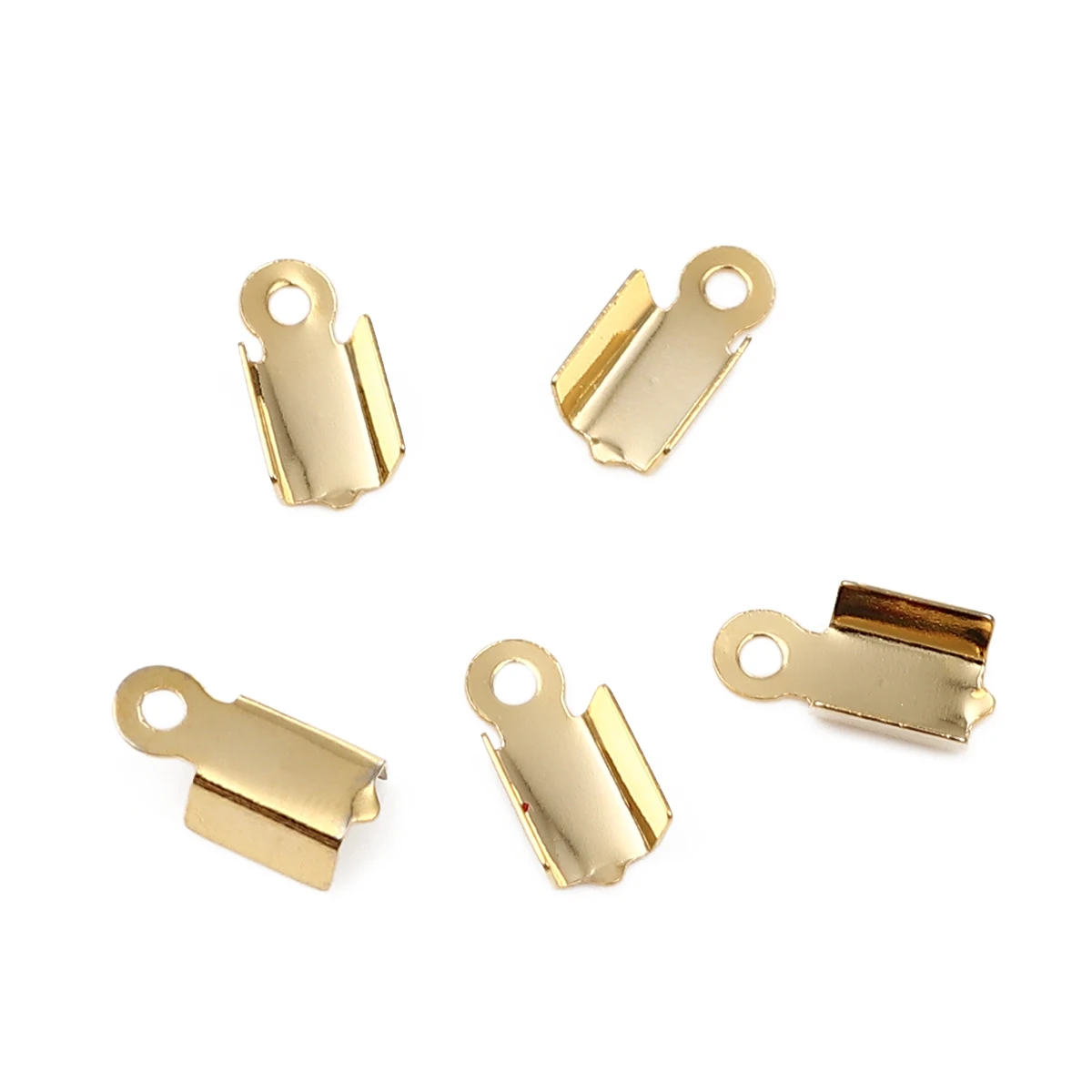 

Cord End Crimp Caps Rectangle Stainless Steel Gold color Crimp For DIY Jewelry Making Supplies (Fits 3mm Cord) 9mm x 4mm, 30 PCs