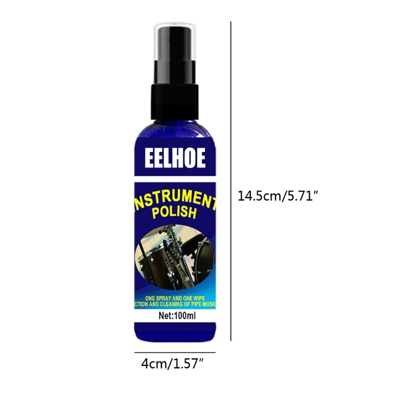 

100ml Silver Polish for Silver and Silver-Plated Instruments Sax Polishing Metal Instrument Brightening Cleaner Spray
