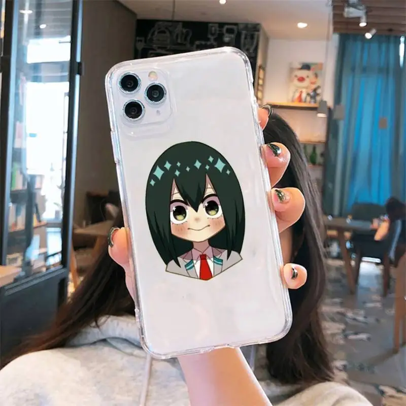 

My hero academia cute funny Phone Case Transparent for iPhone 6 7 8 11 12 s mini pro X XS XR MAX Plus cover funda shell