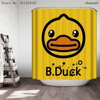 little yellow duck bath curtain cartoon children toy shower curtain with hooks cute animal wall decoration waterproof screen