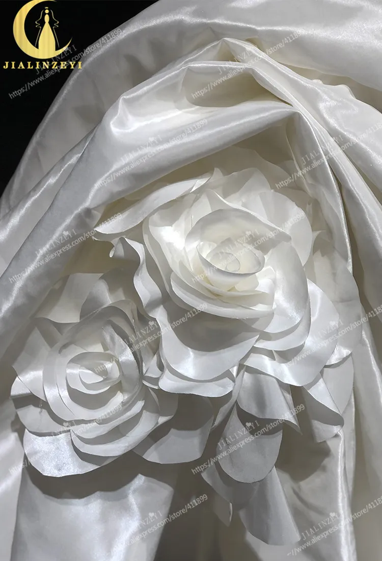 Rhine Real New Strapless Satin High Slit Front Short Long Back Wedding Gown Wedding Dresses 2021 robe de mariage