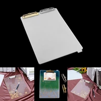 1pc rectangle a4 file folder artboard silicone mold drawing board clip epoxy resin mold for diy handmade stationery splint craft