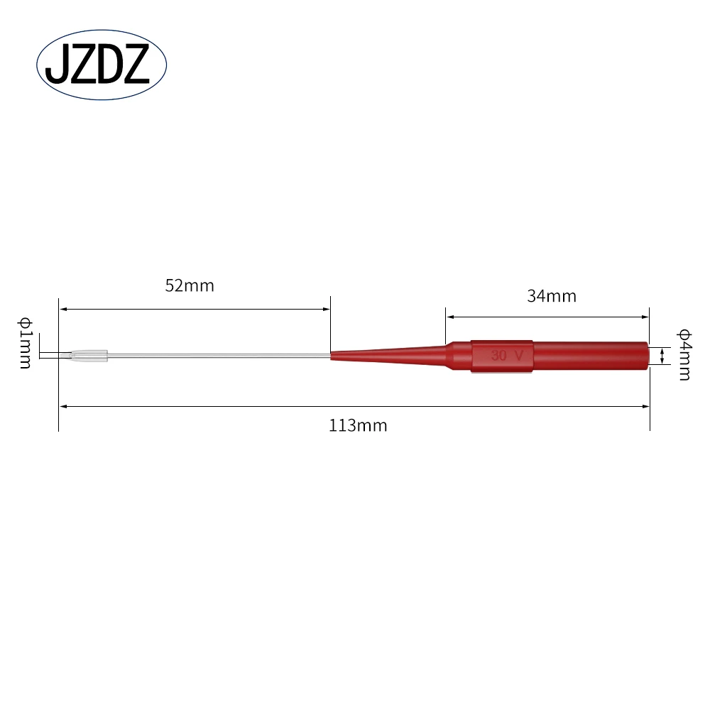 JZDZ 2pcs 1mm Test Probe Needle Mul-timeter Stainless Puncture Back 4mm banana socket Auto repair tool J.30009+ | Инструменты