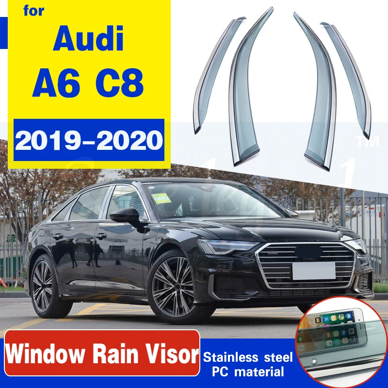 

FOR Audi A6 C8 2019-2020 window visor car rain shield deflectors awning trim cover exterior car-styling accessories parts