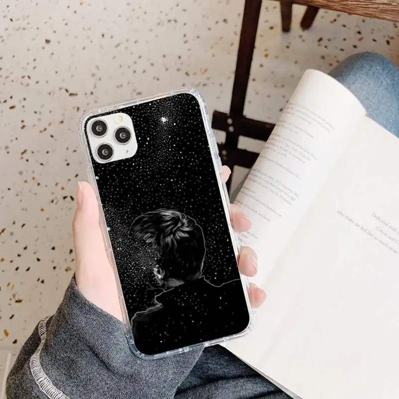 

Cartoon Lover Plant astronaut line Phone Case Transparent soft For iphone 5 5s 5c se 6 6s 7 8 11 12 plus mini x xs xr pro max