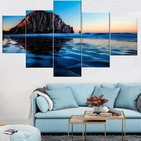 5 pieces wall art canvas painting blue fish reef seascape poster modern home decoration living room bedroom framework modular