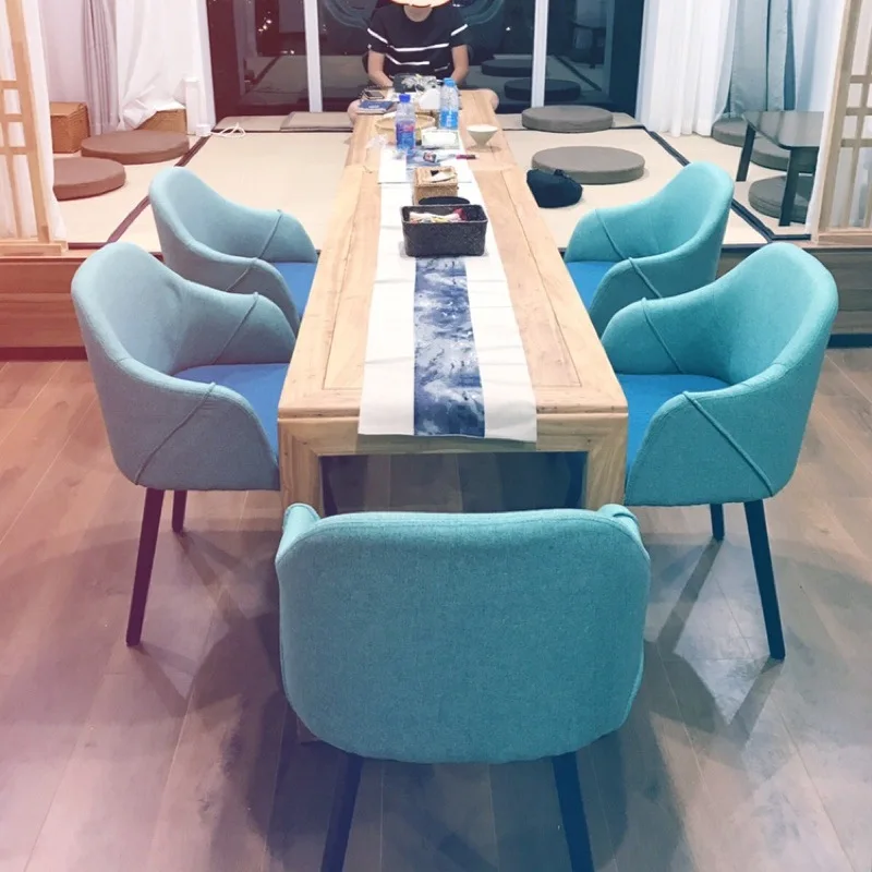 Скандинавский деревянный тканевый стул обеденный обивка гостиная кухня кафе