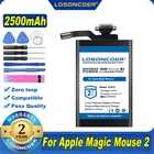 100% Оригинальный LOSONCOER Новый 2500 мАч A1672 020-00634 аккумулятор для Apple Magic Mouse 2 беспроводные батареи для мыши