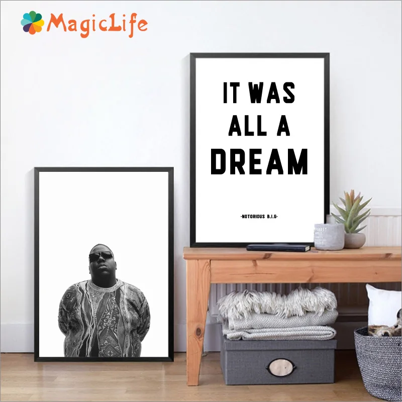 Большая Картина на холсте с текстом рэп песни Biggie Smalls настенные картины Декор для