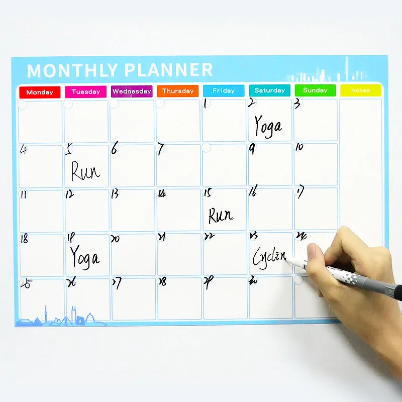A3 Size Magnetic Whiteboard Dry Erase Monthly Weekly Planner Calendar Table Blackboard Fridge Sticker Message Board Menu |