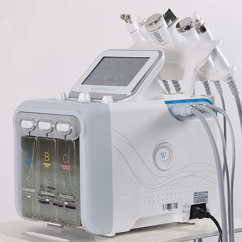 

Hot Upgrade 6 in 1 hydrafacial Small Bubble Skin Care Tools Ultrasonic RF Hydra Deep Facial Pore Clean Facial Massage Machine