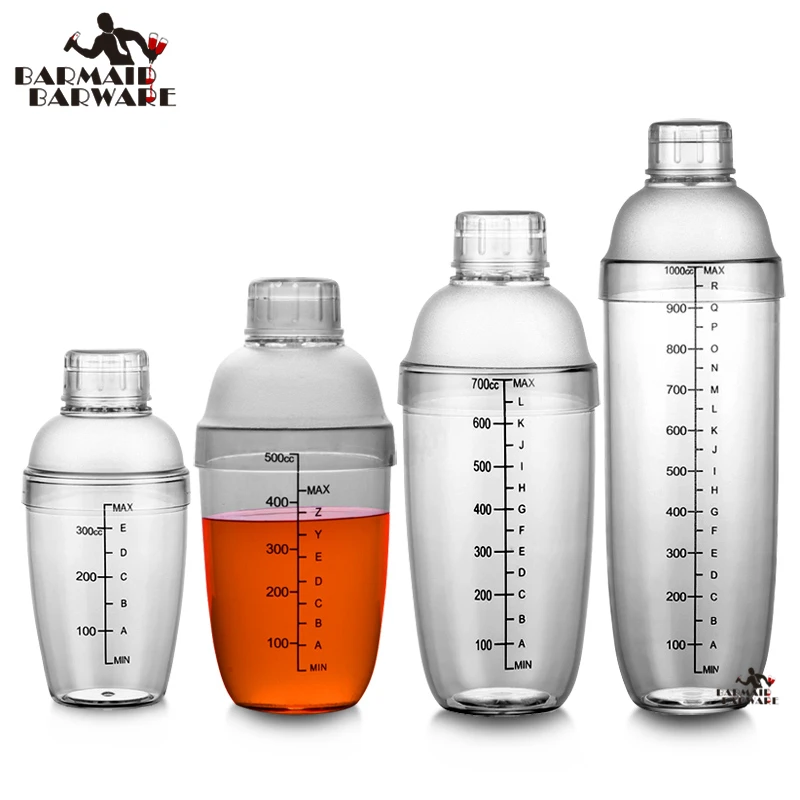 

Shaker With Scale Mark Line Plactic Cocktail Boston Bar Shaker Transparent Good Grips PC Shaker Bar Tool