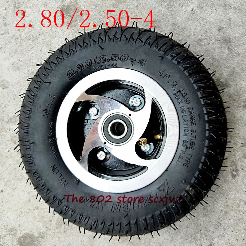 Size 2.80/2.50- 4" Pneumatic tyre Wheel 2.80/2.50-4 tire inner tube and alloy hub for Electric Scooter Mobility Scooter