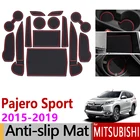 Противоскользящий коврик с прорезями для ворот, коврики с резиновой чашечкой для Mitsubishi Pajero Sport 2015 2016 2017 2018 2019 Montero Shogun, аксессуары, наклейки