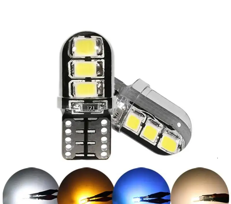 

Автомобильная светодиодная лампа T10 W5w 6smd 2835 Canbus, индисветильник, светодиодная лампа Canbus, силиконовая купольсветильник лампа