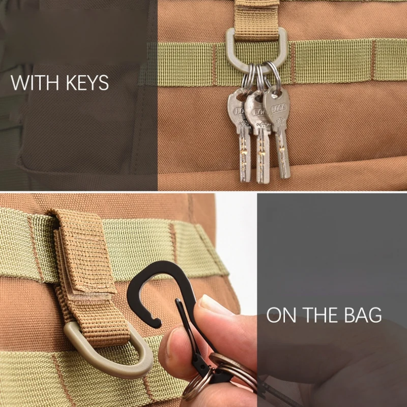 

New Outdoor tools Tactical Molle Webbing Buckle Climbing Belt D-Ring Carabiner Buckle Hunting Camping Backpack Key Hook Clasp