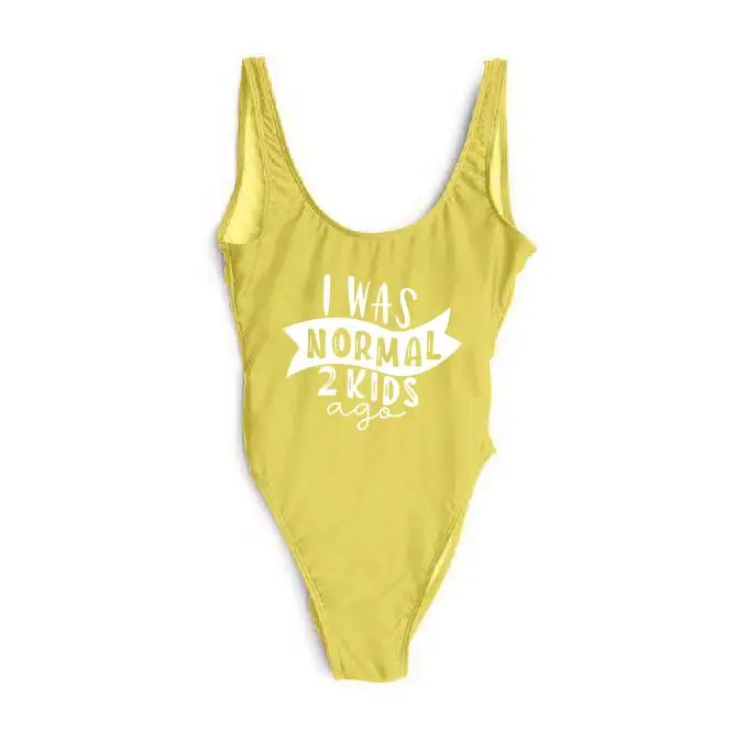 Я был нормальным два ребенка назад Цельный купальник пляжная одежда сексуальный