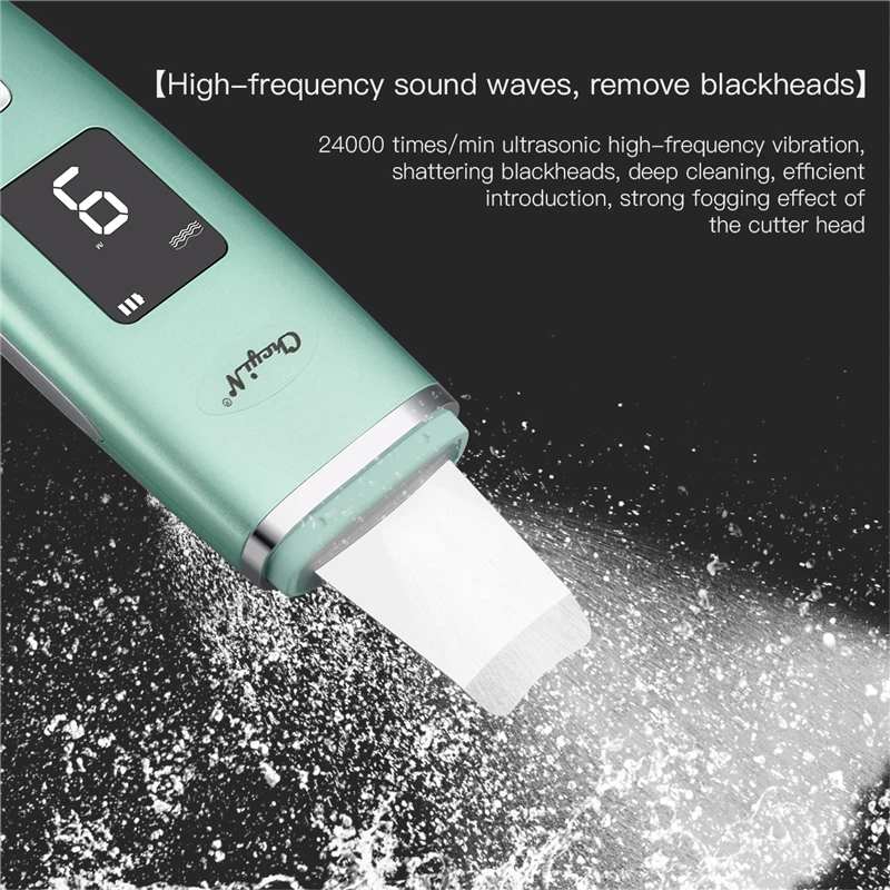 

Ultrasonic Skin Scrubber EMS Facial Pore Deep Cleansing Spatula Blackhead Dead Skin Remover Acne Extractor Face Lifting Massager