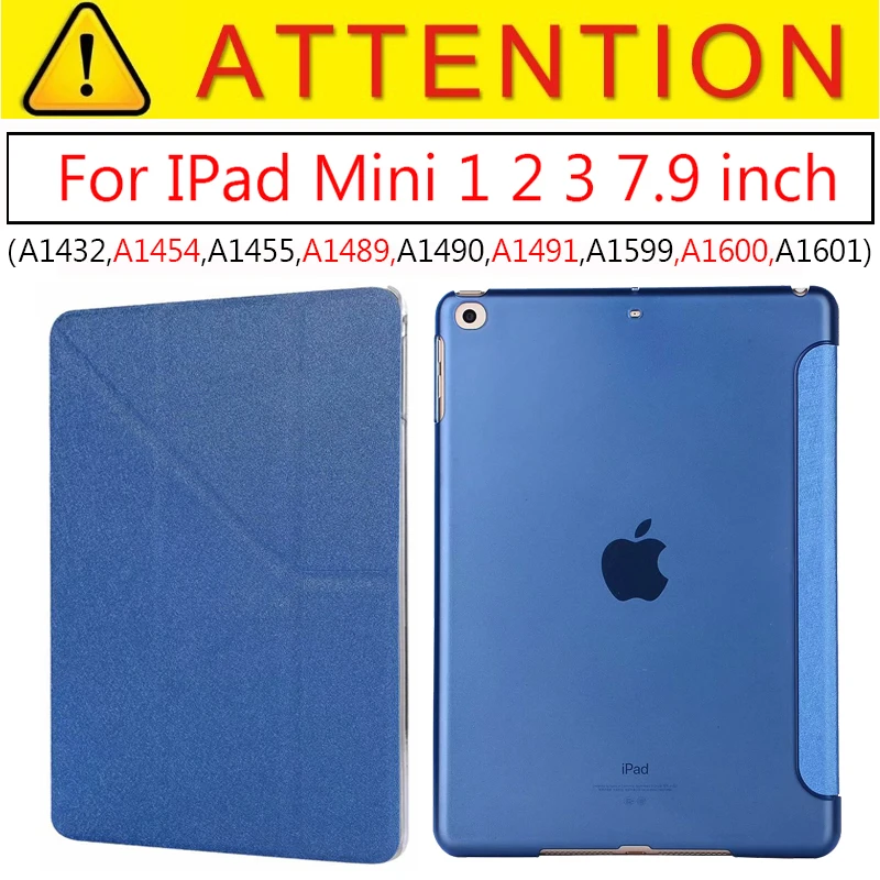 Mini1 2 3 Dark Blue Умный чехол для ipad Mini4 ультра тонкий из искусственной кожи чехол+ PC полупрозрачный чехол для Apple ipad mini 4 3 2 1 7,9 дюймов - Цвет: Mini1 2 3 Dark Blue