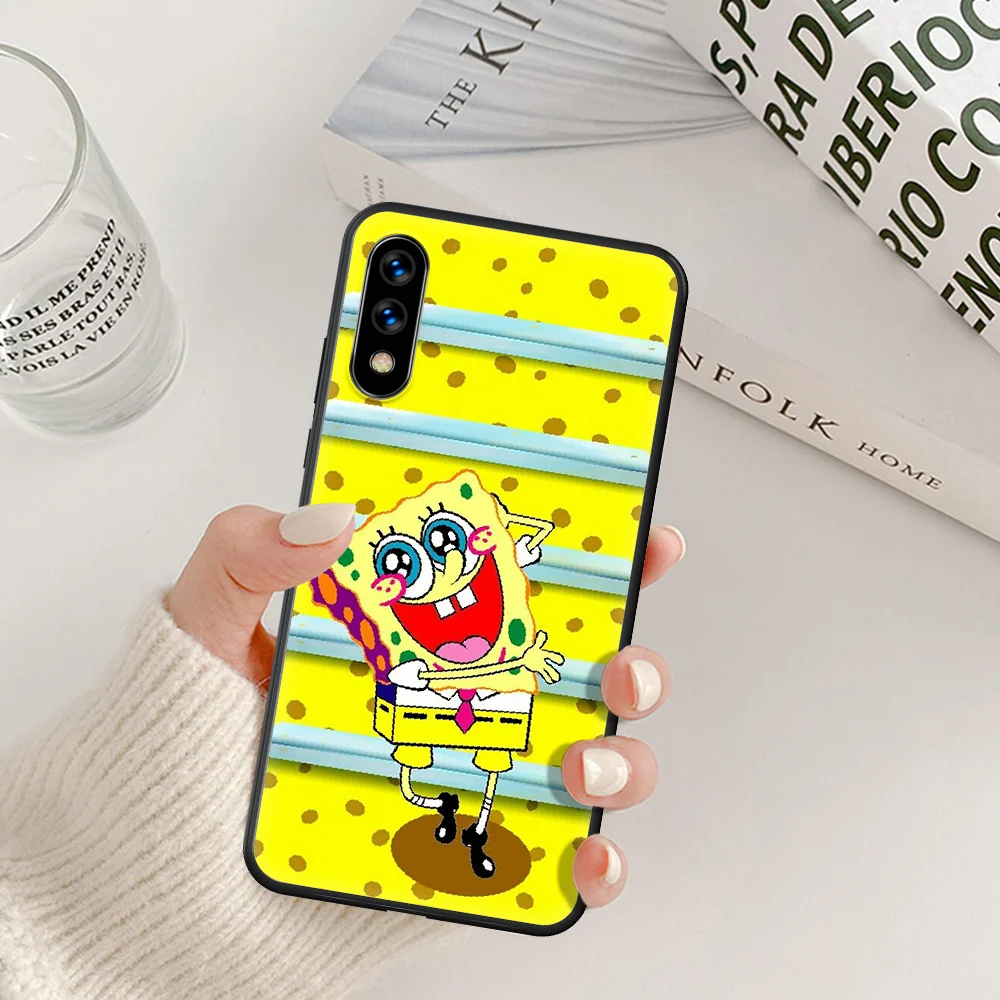 

cute cartoon SpongeBobS Phone Case For Huawei Honor 6A 7A 7C 8 8A 8X 9 9X 10 10i 20 Lite Pro Play black Shell Pretty Etui 3D