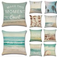beach seaside print pillowcase hawaiian scenic theme sofa cushion cover cotton linen pillowc case home decoration 45x45cm