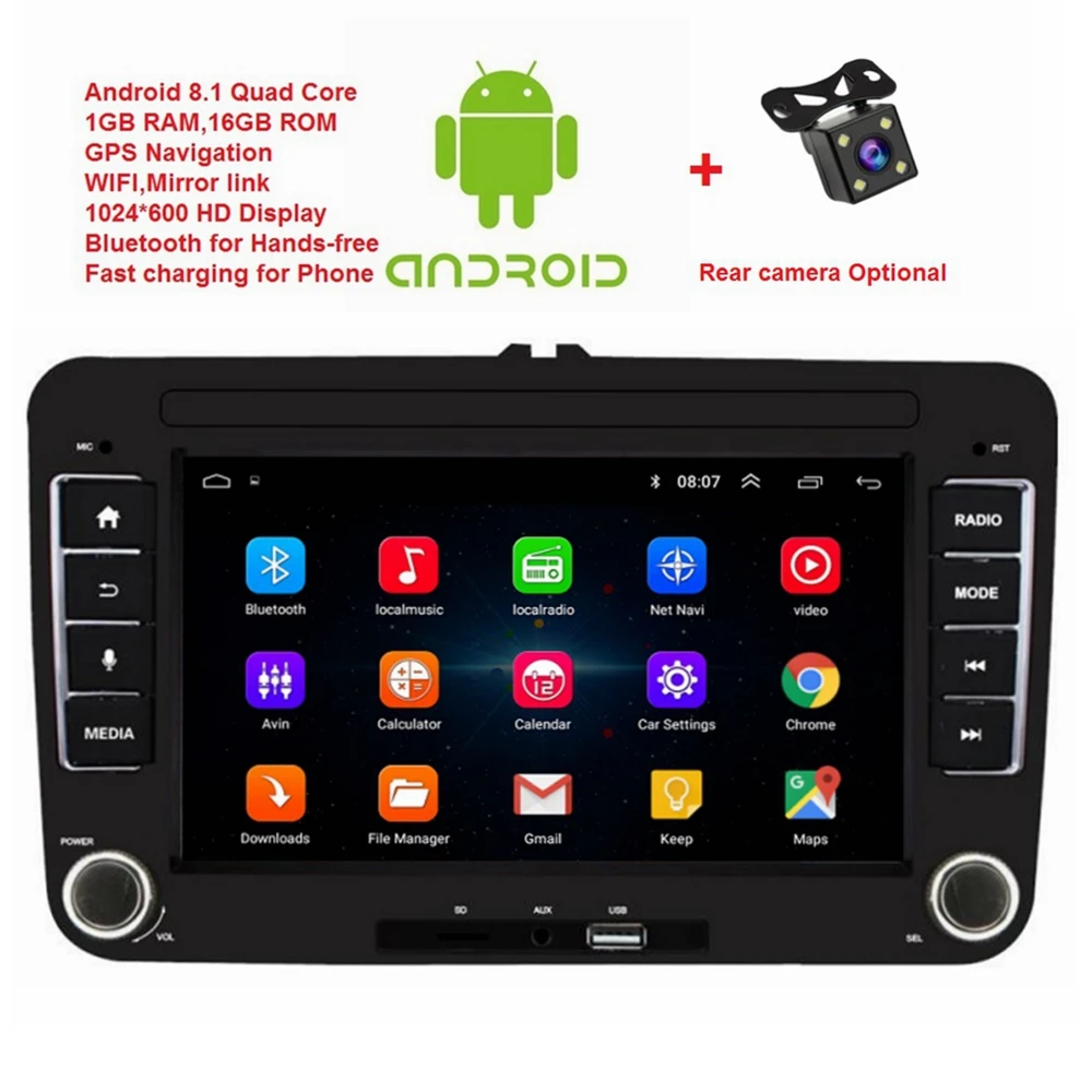 Автомобильный мультимедийный плеер KMDRIVE 7 дюймов Android GPS навигация 2 Din для Skoda VW Passat