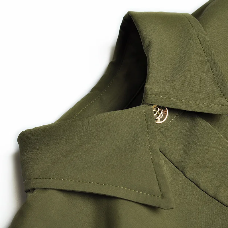 

Runway Fashion Cloak Short Sleeve Long Pleated Army Green Dress Women Summer Clothes Vintage Solid Office Party Vestidos Female