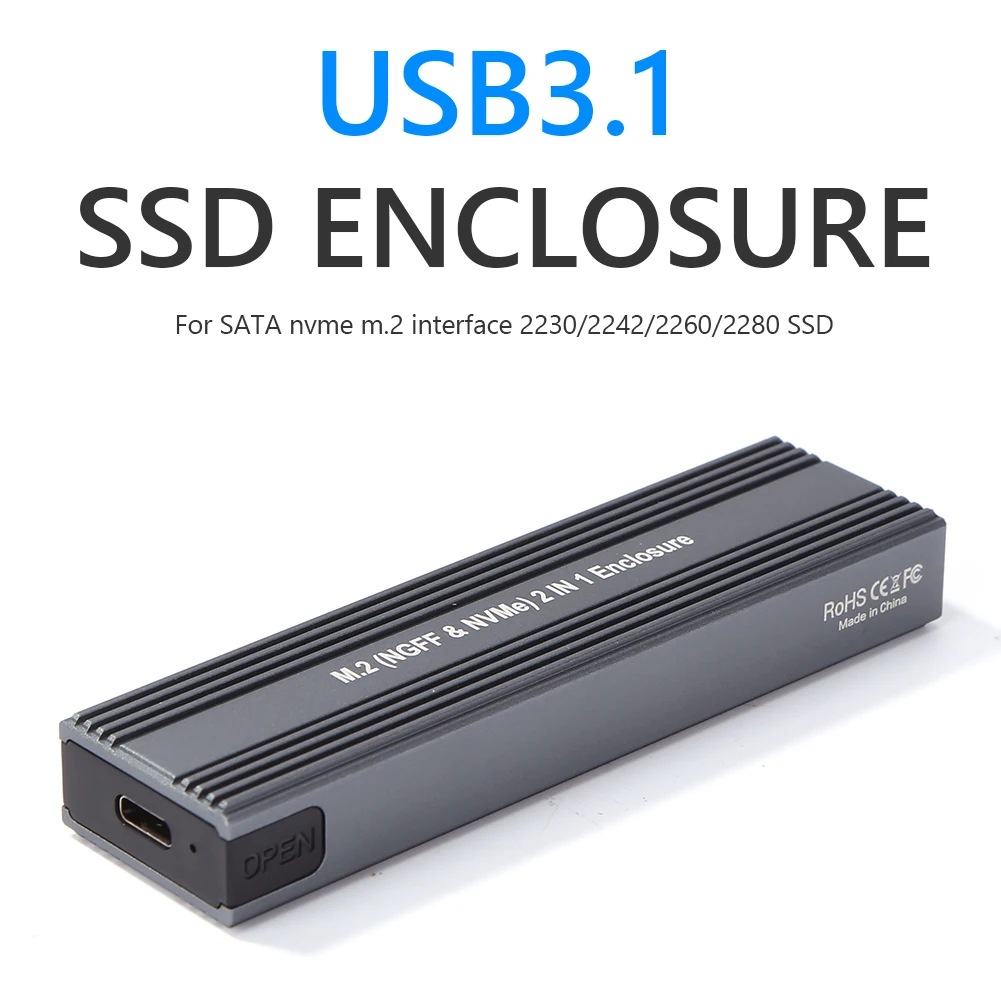 Чехол M.2 на USB 3 1 SSD двухпротокольный NVME PCIe NGFF SATA M2 10 ГБ/сек. адаптер для 2230 2242 2260