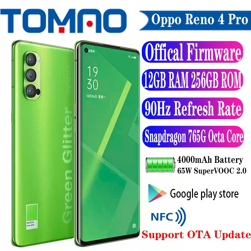 Оригинальный Новый мобильный телефон Oppo Reno 4 Pro 5G Snapdragon 76 8 ГБ 12 Гб ОЗУ 128 256 ПЗУ 6 5