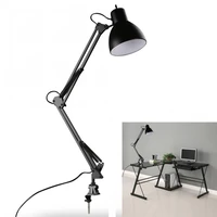 black flexible swing arm clamp mount lamp office studio home table desk light