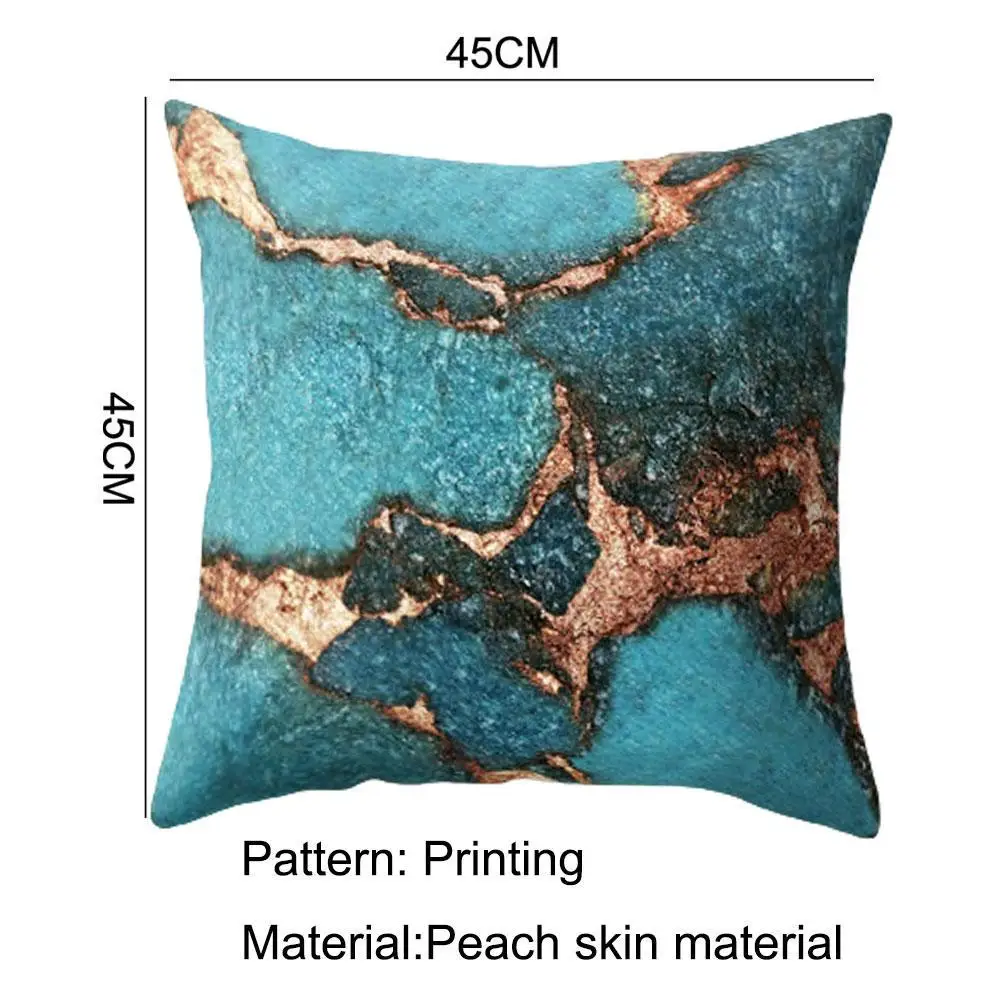 

45*45cm Golden Marble Geometric Pillowcase Digital Cushion Printing Home Sofa Case Decorative S9C0